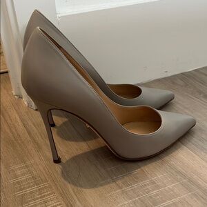 Sergio Rossi Gray leather Women's stilleto Pumps 37.5